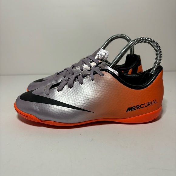 Nike Mercurial Vapor IX FG ACC Carbon Futbol Soccer Cleats PurpleOrange Youth 2Y - Picture 2 of 9